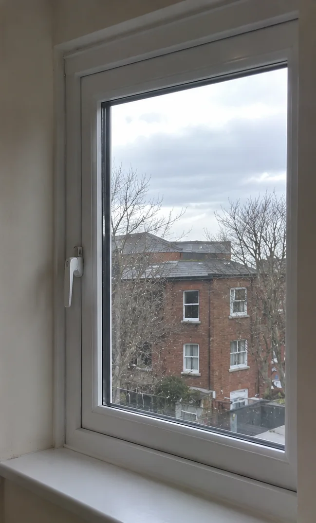 A new double-glazed window fitted in a London flat, the reveal made good
