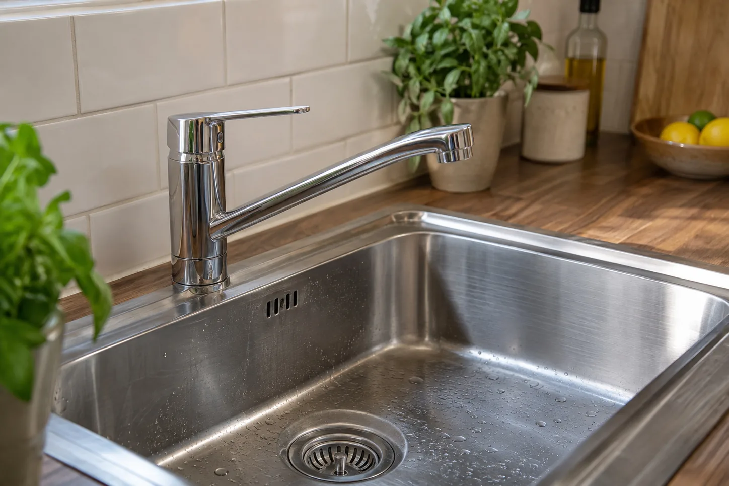 Finished kitchen tap