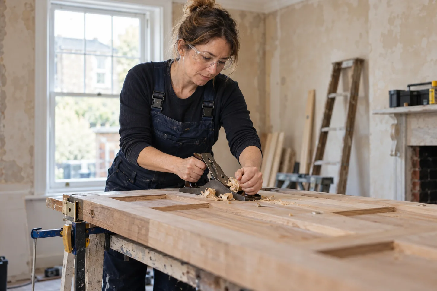 Door trimming at the bench
