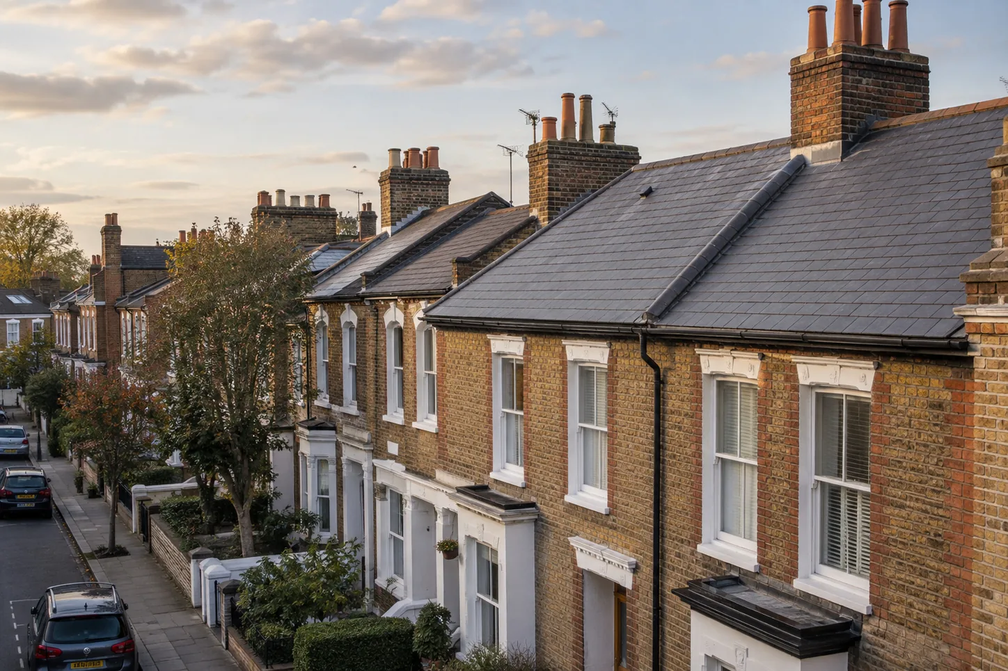 Finished London roofline