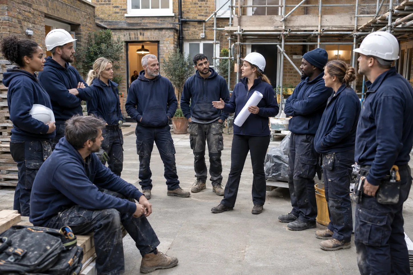 On-site morning briefing