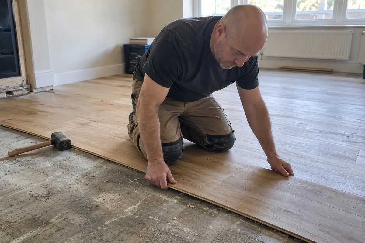 Oak boards laid through the ground floor of a London house